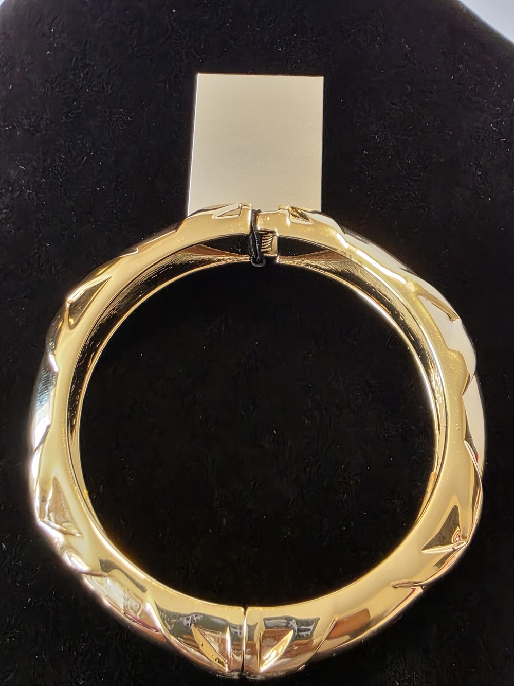 Sequin Gold-Tone Carved Hinge Bangle Bracelet - Women's Jewelry